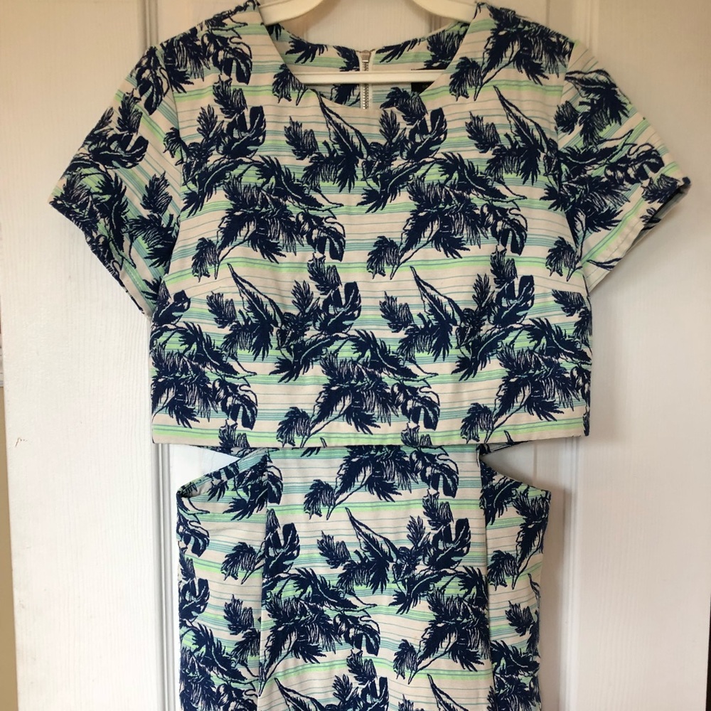 Printed dress with cutout sides